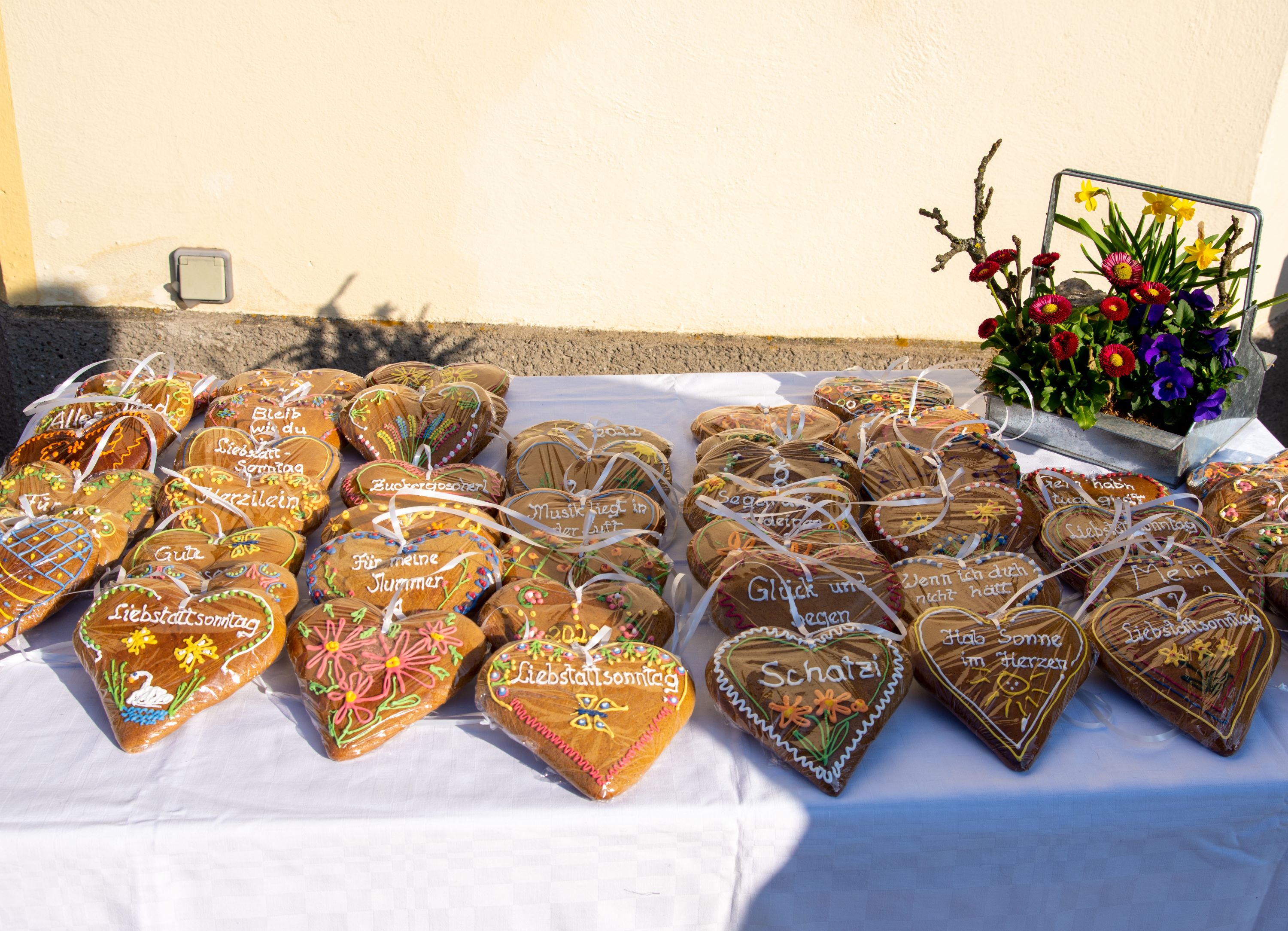 Verzierte Lebkuchenherzen